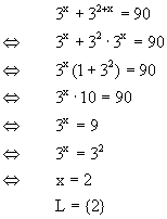 Lösung Exponentialgleichung
