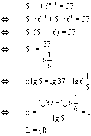 Lösung Exponentialgleichung