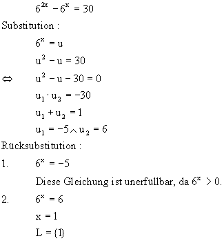 Lösung Exponentialgleichung