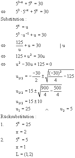 Lösung Exponentialgleichung
