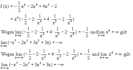 Globalverhalten ganzrationaler Funktionen - Lsung fr bung 7