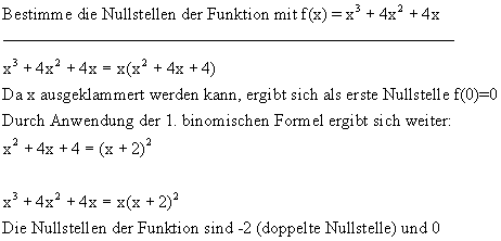 Nullstellenbesimmung - Lsung