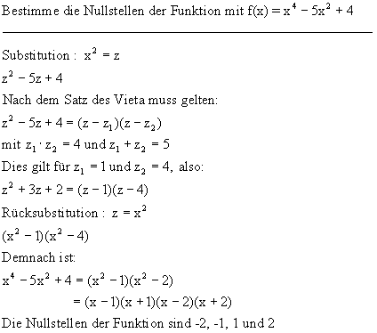 Nullstellenbesimmung - Lsung