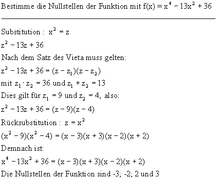 Nullstellenbesimmung - Lsung