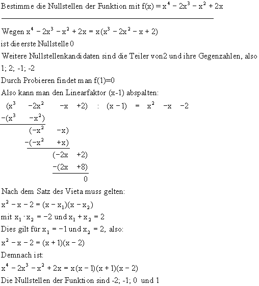 Nullstellenbesimmung - Lsung