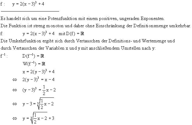 Umkehrfunktionen Lsung