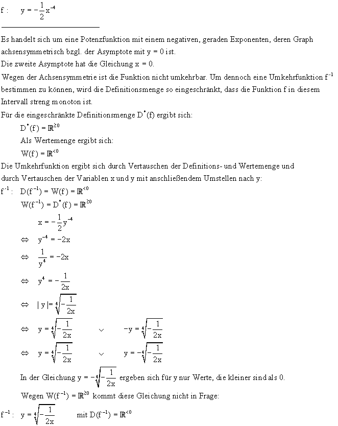 Umkehrfunktionen Lsung