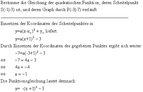 Quadratischen Funktionen - Lsung