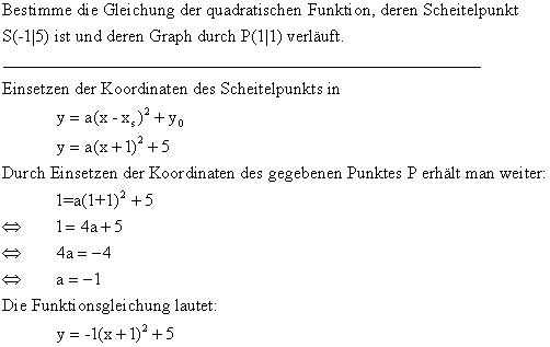 Quadratischen Funktionen - Lsung