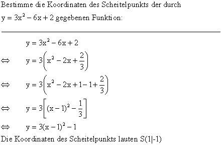 Quadratischen Funktionen - Lsung