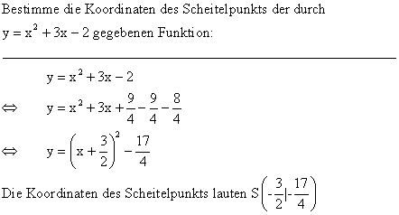 Quadratischen Funktionen - Lsung