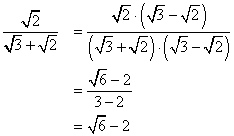 Quadratwurzelterme - Lsung