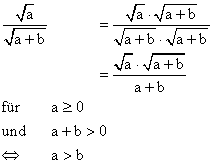 Quadratwurzelterme - Lsung