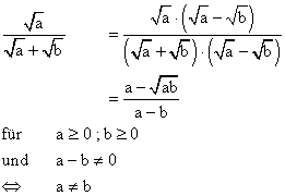Quadratwurzelterme - Lsung