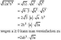 Quadratwurzelterme - Lsung