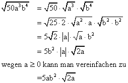 Quadratwurzelterme - Lsung