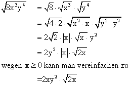 Quadratwurzelterme - Lsung