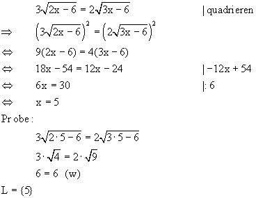 Quadratwurzelgleichung - Lsung